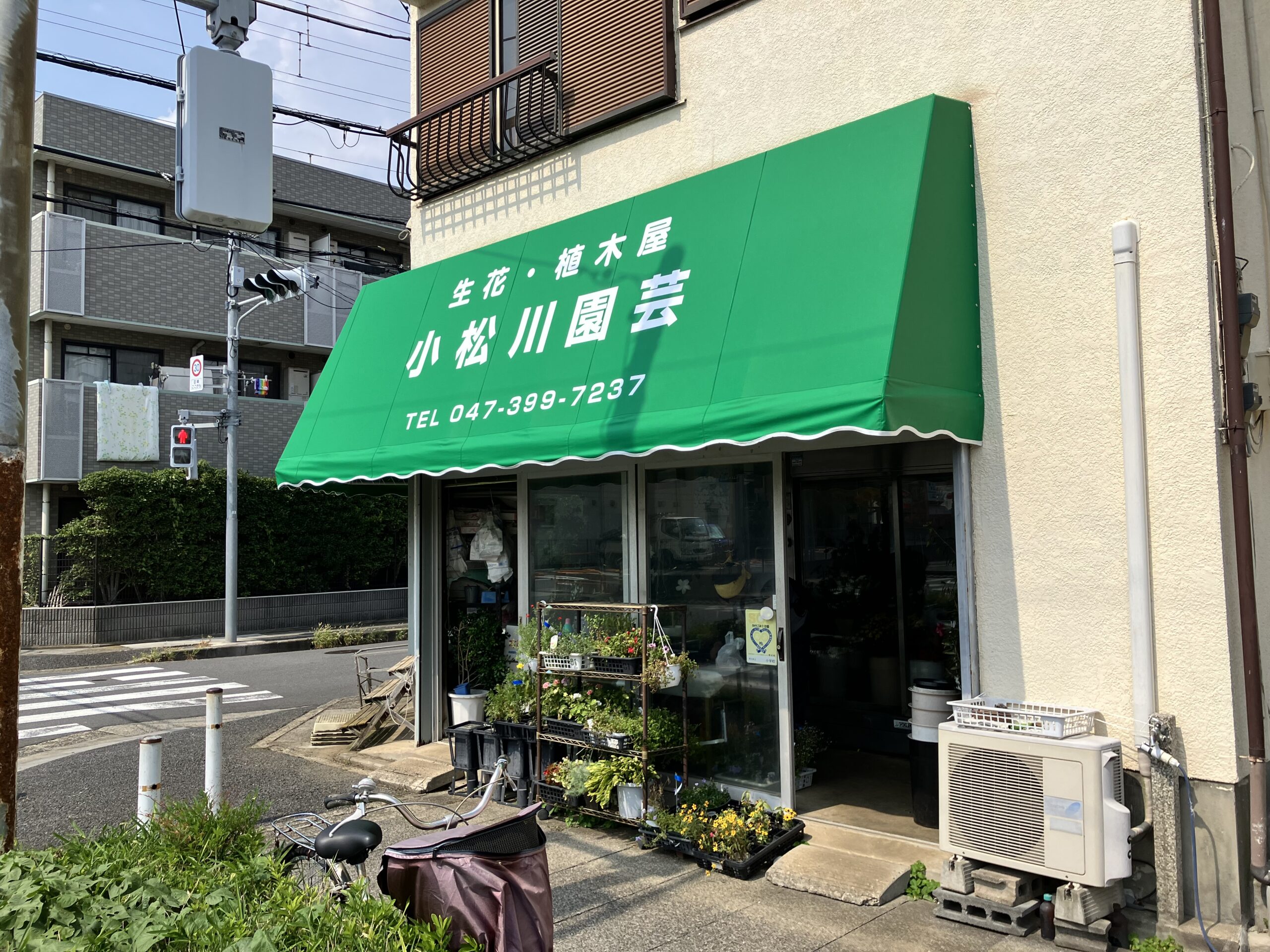 店舗 テント おしゃれ フリル 花屋 シンプル